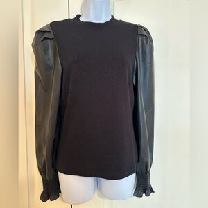 Dolan Anthropologie vegan leather sweater